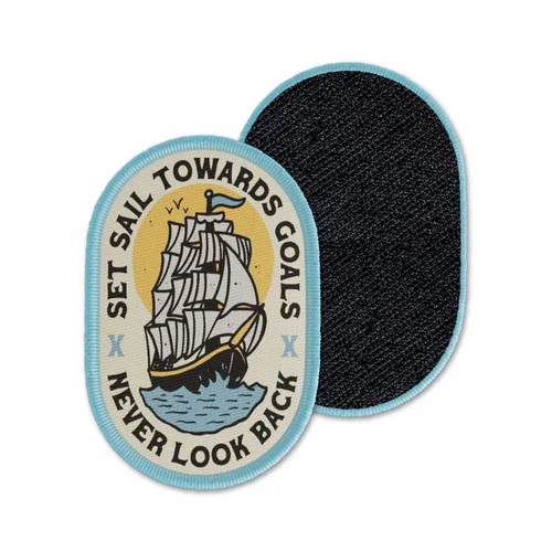 Oval Set Sail Never Look Back Velcro Patch - Imprint Now