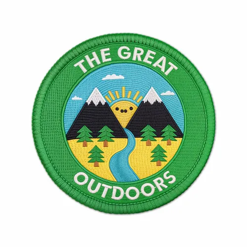 Round The Great Outdoors Iron On Patch - Imprint Now
