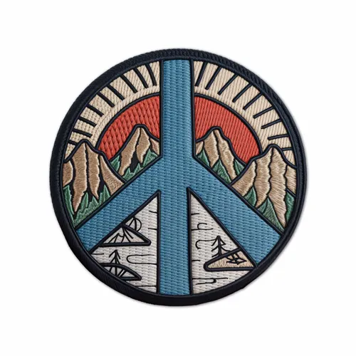 Round Natural Peace Iron On Patch - Imprint Now