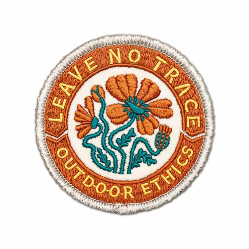 Round Leave No Trace Iron On Patch - Imprint Now