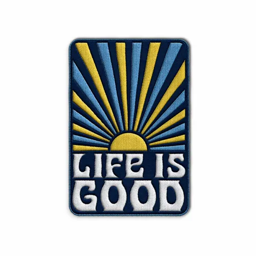 Rectangle Life is Good Iron On Patch - Imprint Now