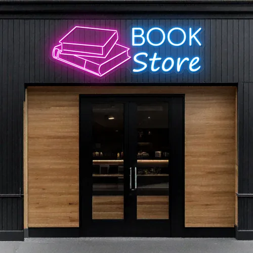 Glowing Book Store Neon Sign - Imprint Now