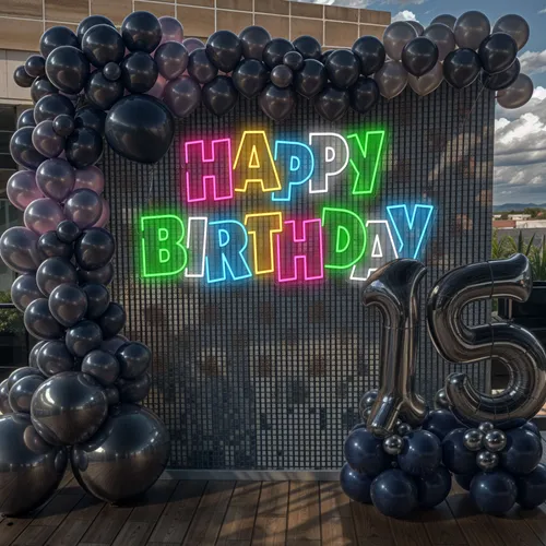 Colorful Happy Birthday Neon Sign - Imprint Now