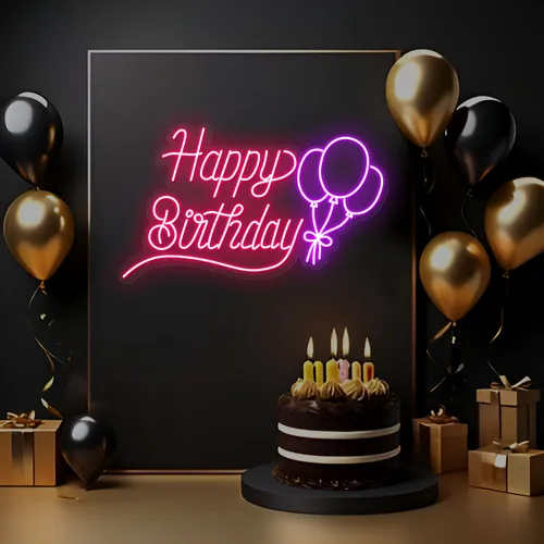 Happy Birthday Glow Neon Sign - Imprint Now