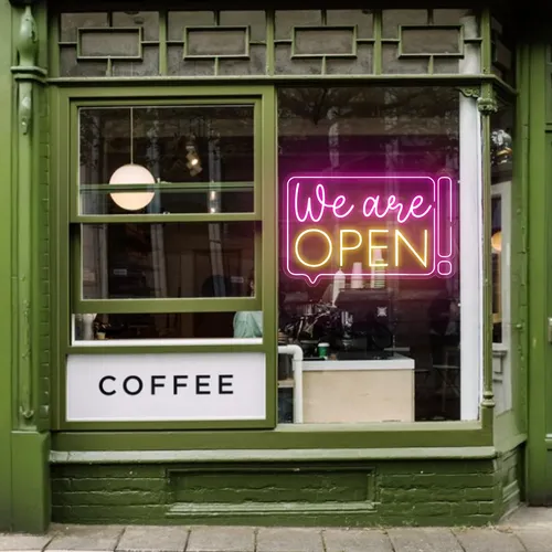 Striking Open Neon Sign - Imprint Now