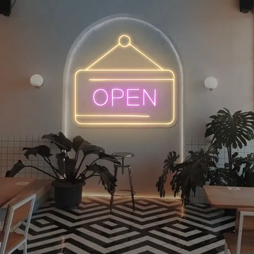 Retro Open Neon Sign - Imprint Now