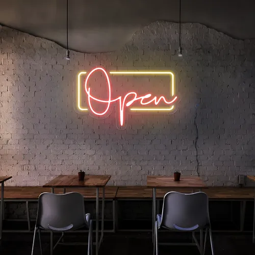 Modern Open Neon Sign - Imprint Now