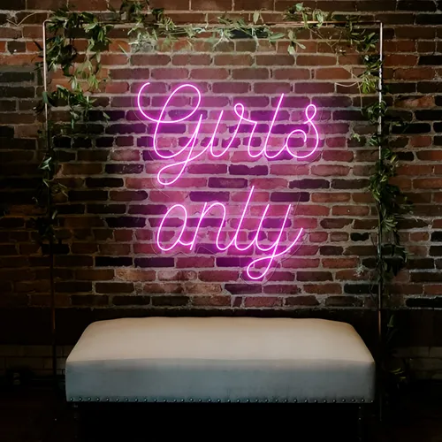 Chic Pink Girls Only Neon Sign - Imprint Now