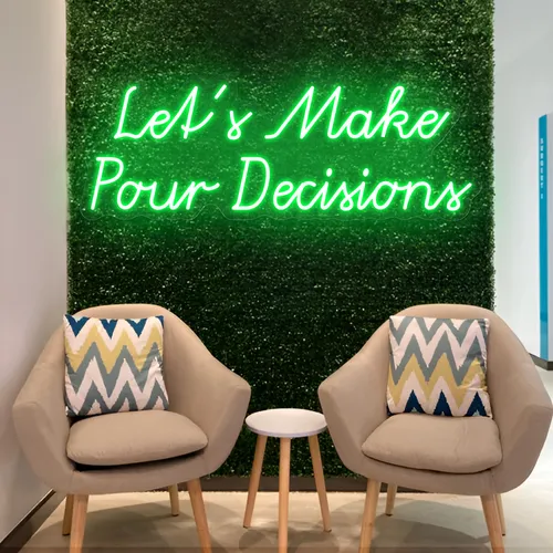 Stylish "Let's Make Pour Decisions" Neon Sign - Imprint Now