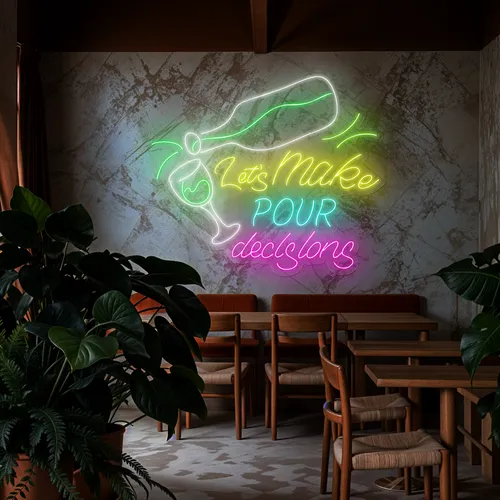 Cool "Let's Make Pour Decisions" Neon Sign - Imprint Now
