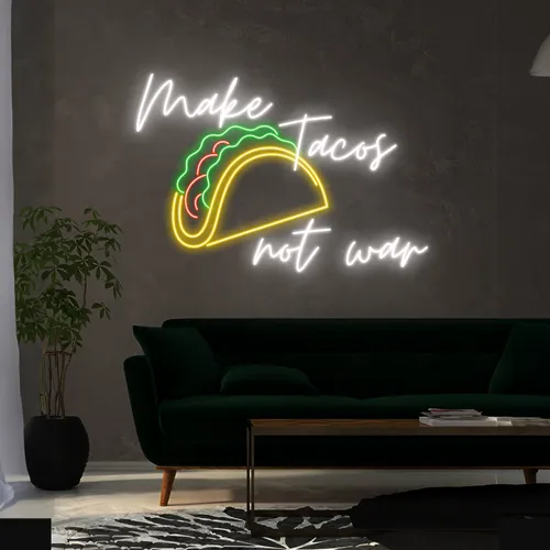 Delicious "Make Tacos Not War" Neon Sign - Imprint Now