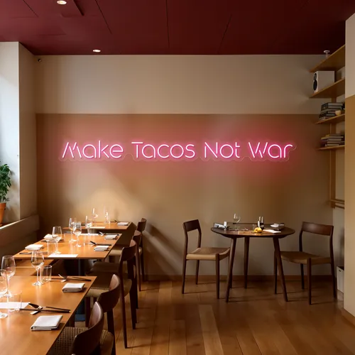 Mouthwatering "Make Tacos Not War" Neon Sign - Imprint Now