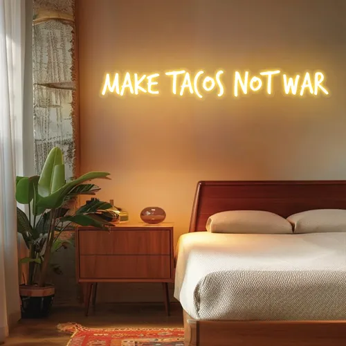 Zesty "Make Tacos Not War" Neon Sign - Imprint Now