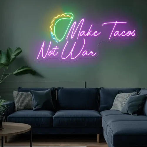 For the Beach "Make Tacos Not War" Neon Sign - Imprint Now