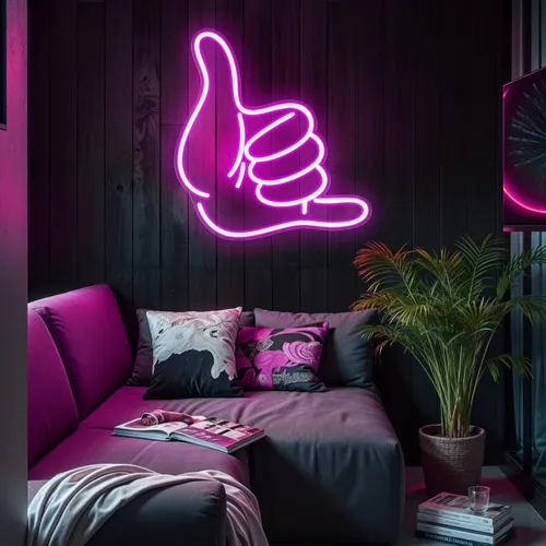 Pink Shaka Hand Neon Sign - Imprint Now