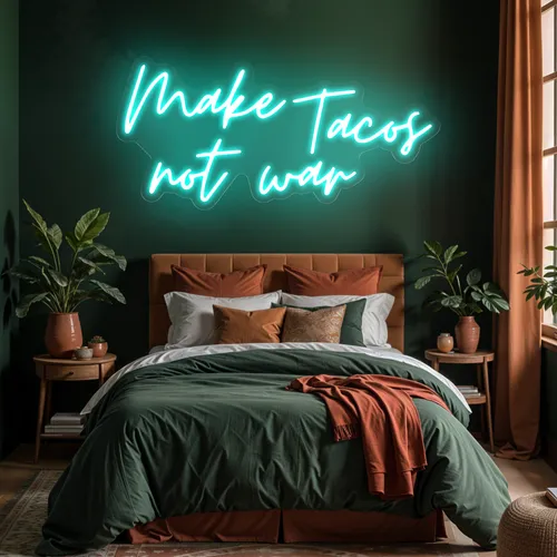 Sizzling "Make Tacos Not War" Neon Sign - Imprint Now