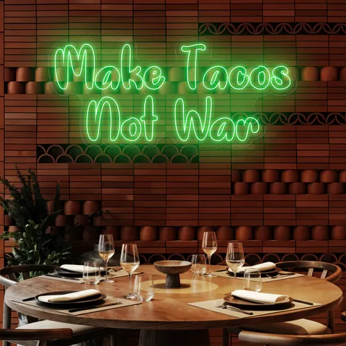 Savory "Make Tacos Not War" Neon Sign - Imprint Now