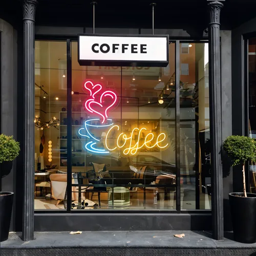 Coffee Love Window Neon Sign - Imprint Now