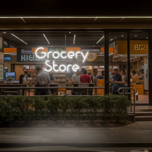 Grocery Store Window Neon Sign - Imprint Now