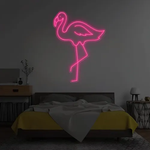 Single Flamingo Vertical Neon Sign - Imprint Now