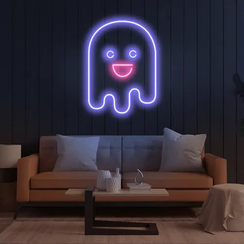 Ghost Cartoon Vertical Neon Sign - Imprint Now
