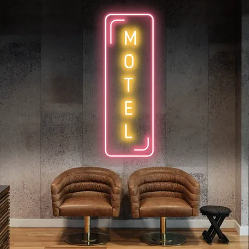 Motel Vertical Neon Sign - Imprint Now