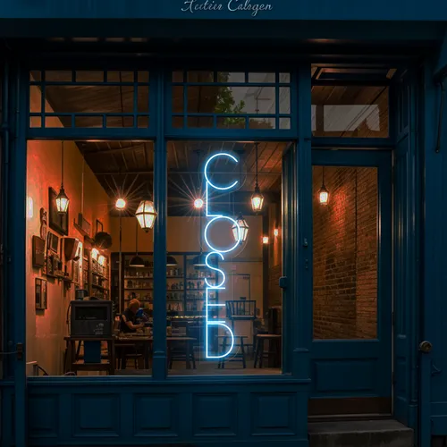 Closed Vertical Neon Sign - Imprint Now