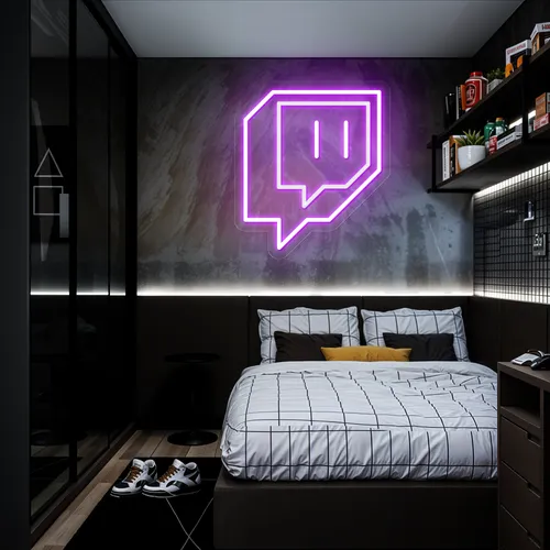 Twitch Icon Glow Neon Sign - Imprint Now