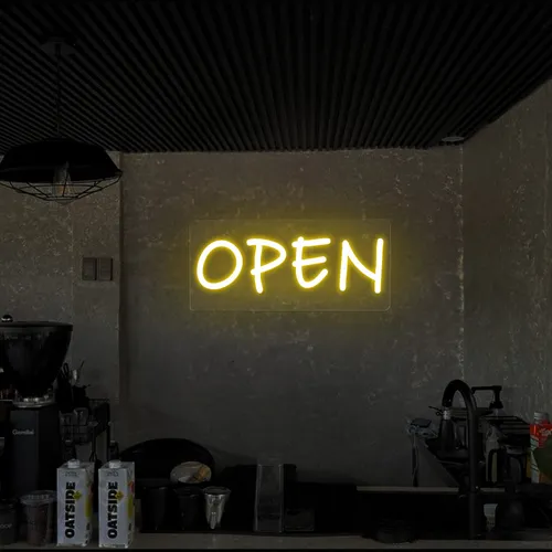 Open Neon Sign (small handwritten style) - Imprint Now