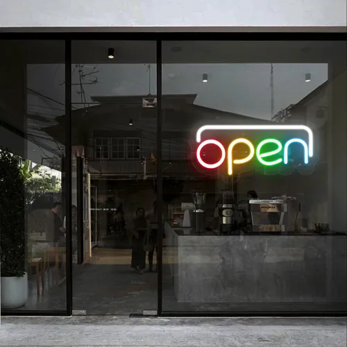 Open Multicolor Neon Sign - Imprint Now