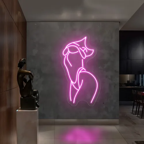 Body Outline Side Pose Neon Sign - Imprint Now