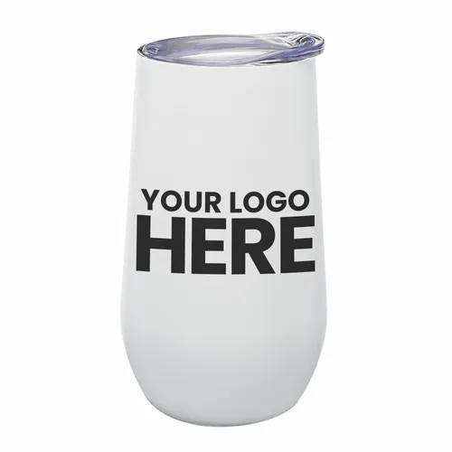 9 oz. Stemless Flute Wine Glasses with Lids