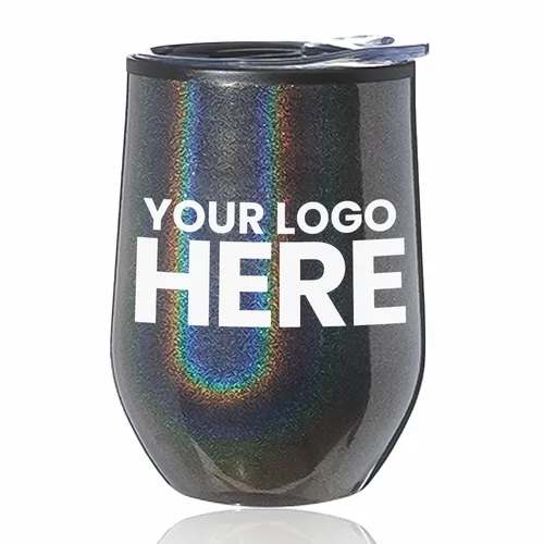 12 oz. Iridescent Stemless Wine Glasses with Lid