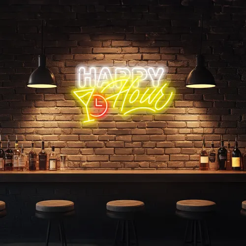 Custom Happy Hour Neon Signs - Imprint Now