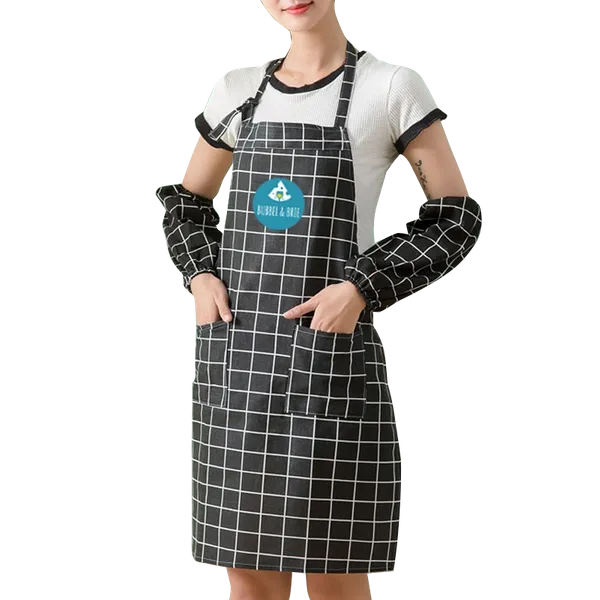 Cotton Linen Plaid Apron Set - Imprint Now