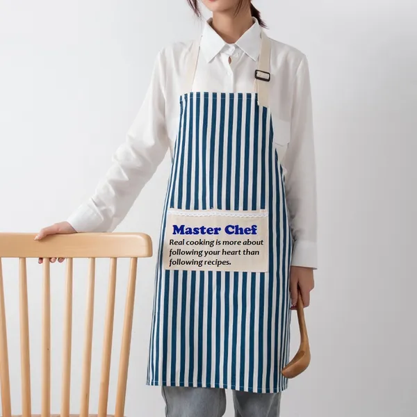 Cotton and Linen Striped Apron - Imprint Now
