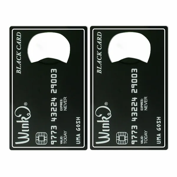 Black Card Shaped Bottle Opener - Imprint Now