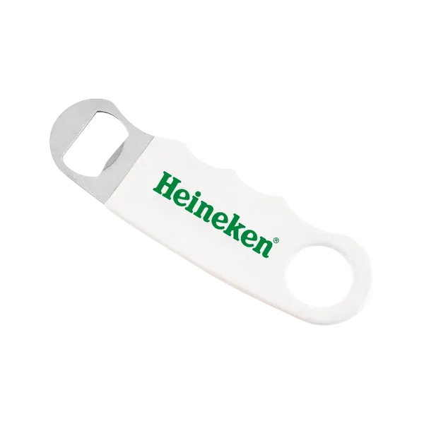 White Hand Grip Flat Bottle Opener - Imprint Now