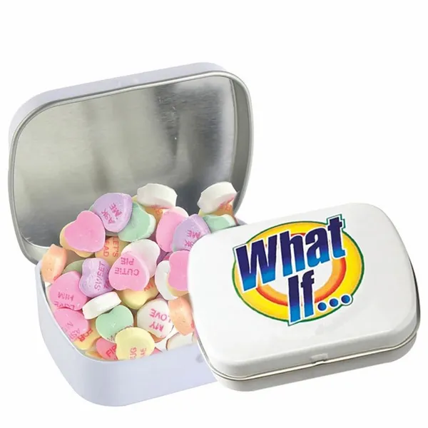Domed Tin - Imprinted Conversation Hearts - Imprint Now