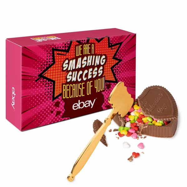 Smash Chocolate Heart with Candy Hearts - Imprint Now