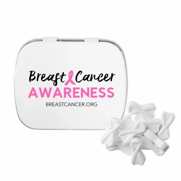 Domed Tin with Ribbon Shaped Mints - Imprint Now