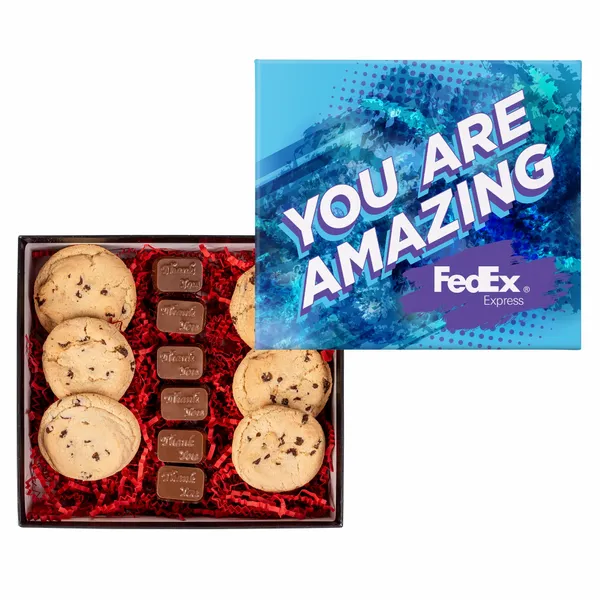 Chocolate Chip Cookies and Molded Chocolates in Gift Box - Imprint Now