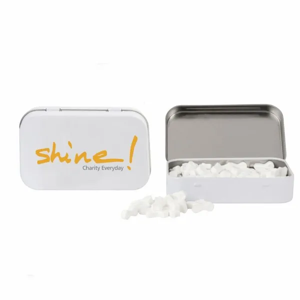 Rectangular Tin with Ribbon Shaped Mints - Imprint Now