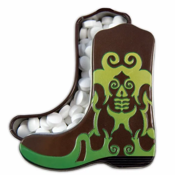 Green Cowboy Boot-Shaped Mint Tin - Imprint Now