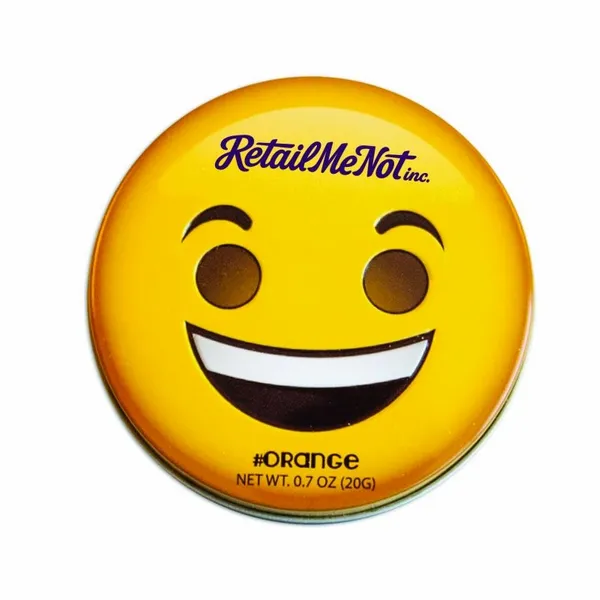 Smiley Face Emojy Tin with Orange Mints - Imprint Now