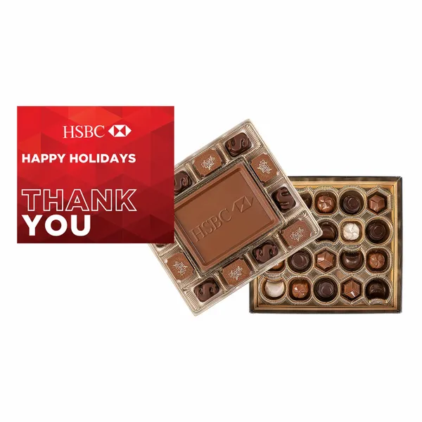 Custom Chocolate Gift Box with Gourmet Truffles and Full Color Lid - Imprint Now