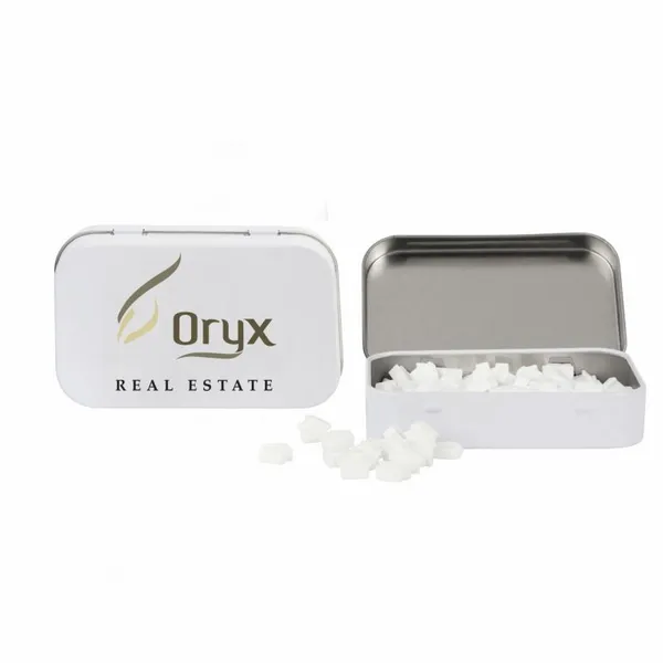 Rectangular Tin with House Shaped Mints - Imprint Now