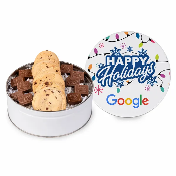 Molded Chocolate and Chocolate Chip Cookie Tin I - Imprint Now