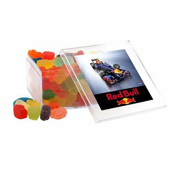 Clever Candy Large Square Acrylic Candy Box with Gummy Bears - Air Fresheners Now