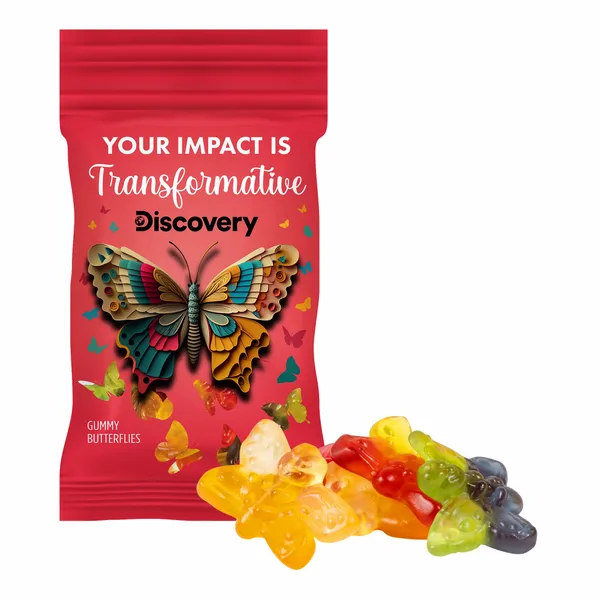 Clever Candy 1oz. Full Color DigiBag™ with Gummy Butterflies - Imprint Now